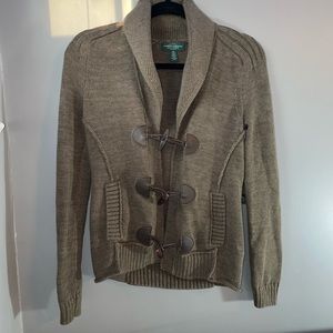 LRL Lauren Jeans Co. Olive Green Cardigan